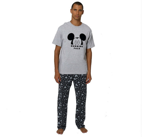 M-XXL Pijamas y Ropa de salón Disney Pijama Original con Licencia Pijama de Mickey Mouse para Hombre y niño Camiseta y Pantalones 