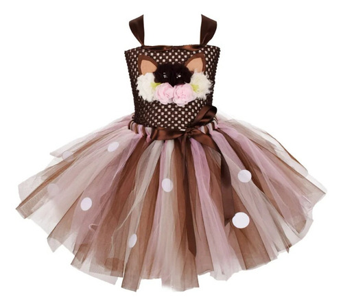 Vestido Tutu De Bambu Com Desenho De Cervo Desenho Animado