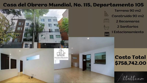 Departamento En La Delegación Benito Juarez, Col. Del Valle Norte, Casa Del Obrero Mundial, No. 115, Departamento 105,  Excelente Ubicación.   Nb10-di