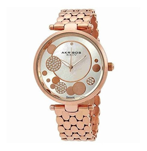 Reloj Casual Akribos Xxiv De Acero Inoxidable Para Mujer, Co