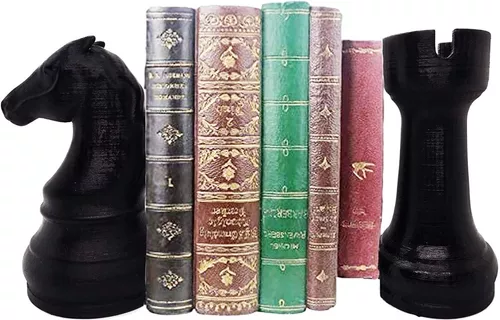 Totority 6Pcs Enfeites De Xadrez Suportes De Livros Para Crianças Xadrez  Para Crianças Decoração De Cerâmica Xadrez Preto Xadrez Rei Suportes De