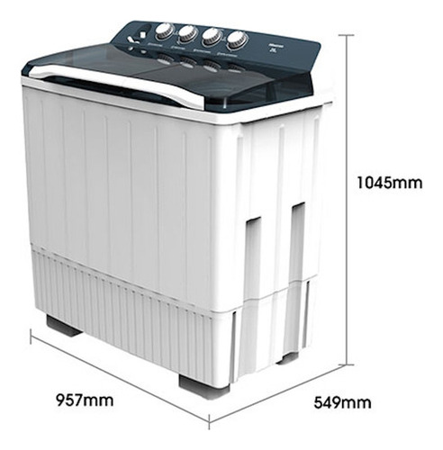 Lavadora Semiautomática Doble Tina 20kg Wsa2001p Hisense