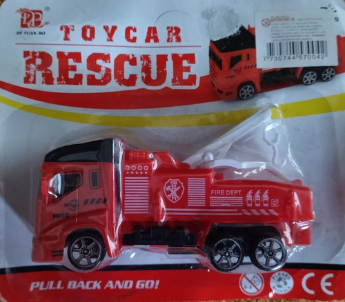 Camión De Bomberos Toycar Rescue En Blister