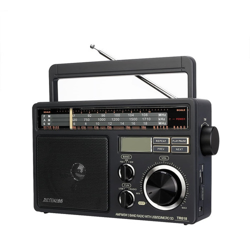 Radio De Transistor De Carga Usb Digital Retekess Tr618 Fm A