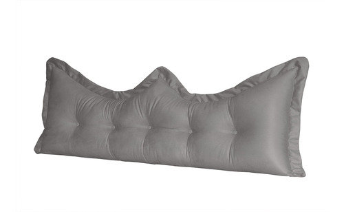 Almofada Encosto Coroa Queen 160 Cm Cinza Liso