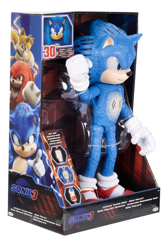 Boneco De Ação Sonic The Hedgehog 3 Ultimate Talking 30cm