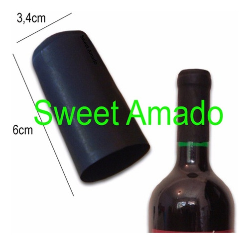 100 Lacre Capsulas Termoencolhível P/ Vinho Preta 34mm X60mm