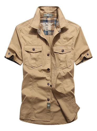 Camisas De Algodón Para Hombre De Manga Corta, Sobrecamisa D