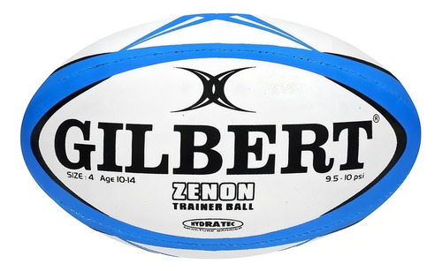 Pelota Rugby Gilbert Gtr4000 Numero 4 Zenon Trainer Color Blanco/Celeste
