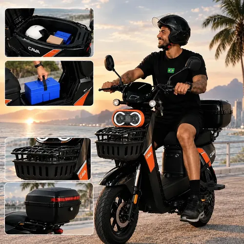 Bicicleta Elétrica Cavalletta E3 Lítio 24ah 1000w 70km E Baú