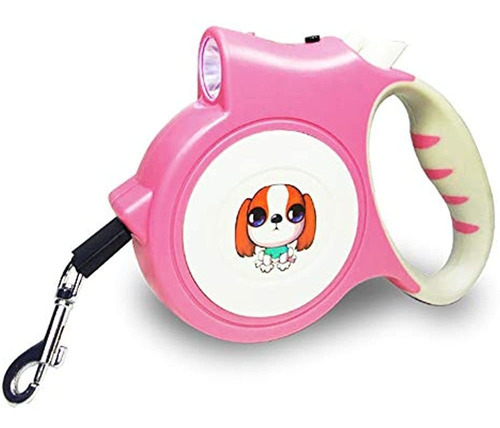 Correa Retractil Para Perros Love Dream Con Linterna Led Br