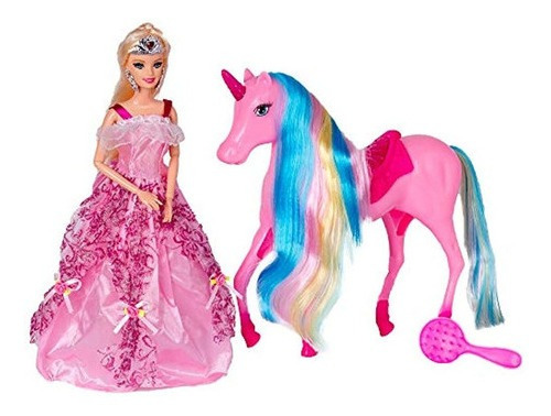 Playset Magical Lights Unicorn And Princess Doll