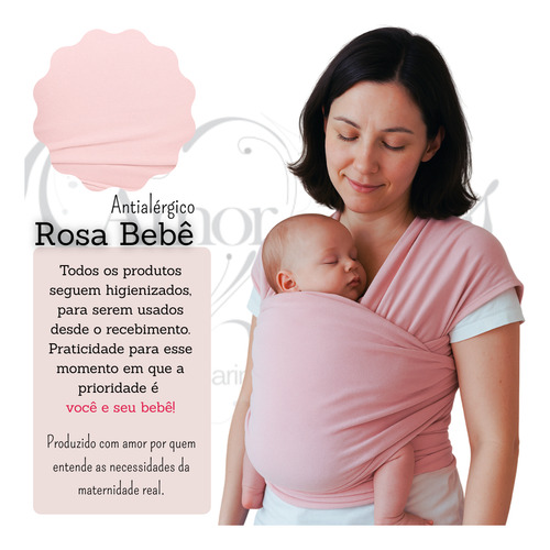 Wrap Sling Tradicional Para Bebê Carregador Ergonômico