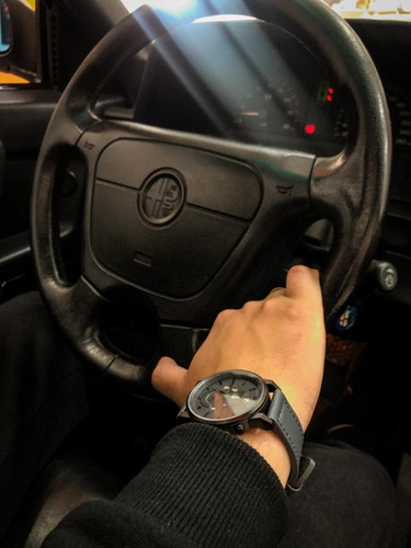 Relógio Curren 8217 Cinza Couro Esportivo Original Imediato
