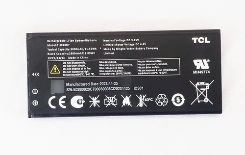 Batería Repuesto Tcl Ion V T607dl Tli028d7 (Usado)
