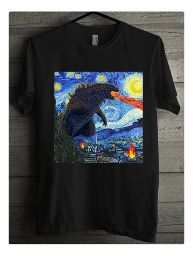 Polera Unisex Godzilla Monstruo Picazo Algodon Estampado