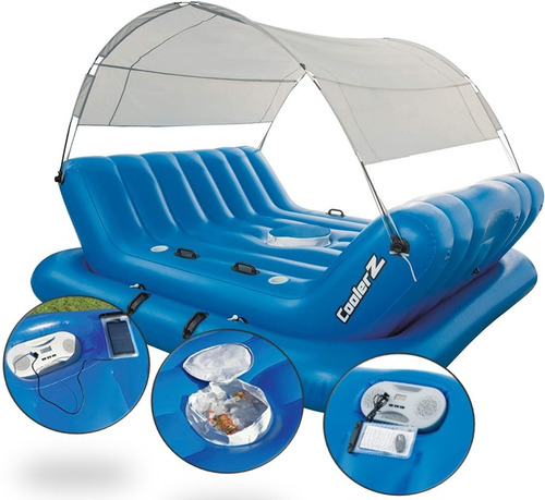 Isla Flotante Inflable Cooler Uv Musica Rio Pileta Bestway