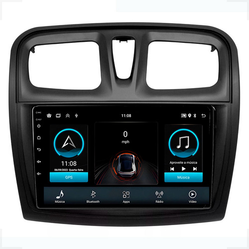 Multimídia Renault Sandero 15/19 9p Android Carplay 2gb 32gb