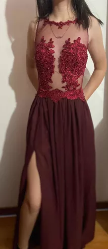 Vestido Largo Noche Vinotinto | MercadoLibre 📦