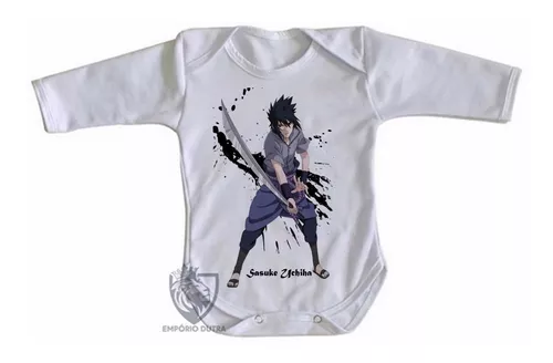 Body bebê roupa nenê criança Manga Naruto Sasuke Uchiha