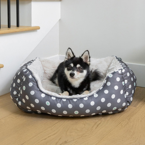 Fringe Studio Dot Paw Charcoal Cama Para Mascotas Rectangula