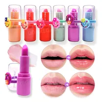 Comprar Labial Bálsamo Lip Gloss Brillo De Labios Flores Color Rosa 