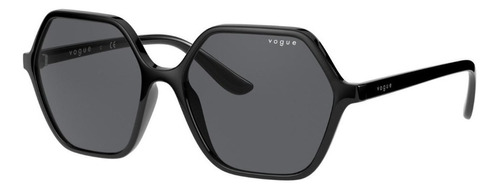 Óculos Sol Vogue Vo5361s W44/87 55 Preto Brilho 5361 Vo W44 Cor Da Lente Cinza Desenho Hexagonal