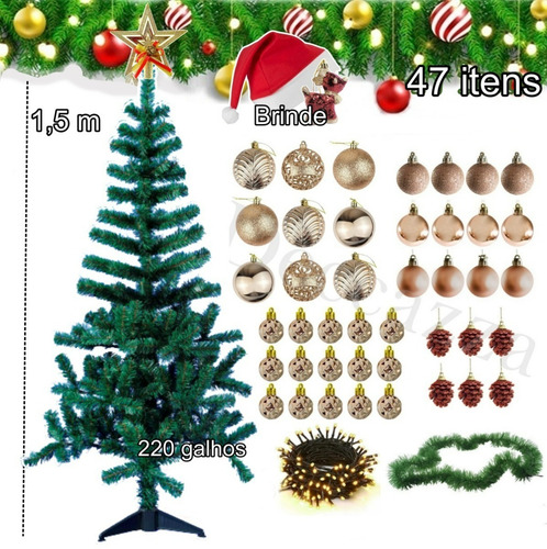 Kit Arvore Natal Rose 150cm + Enfeites E Pisca Completa Luxo | Parcelamento sem juros Kit Arvore Natal Rose 150cm + Enfeites E Pisca Completa Luxo | Parcelamento sem juros
