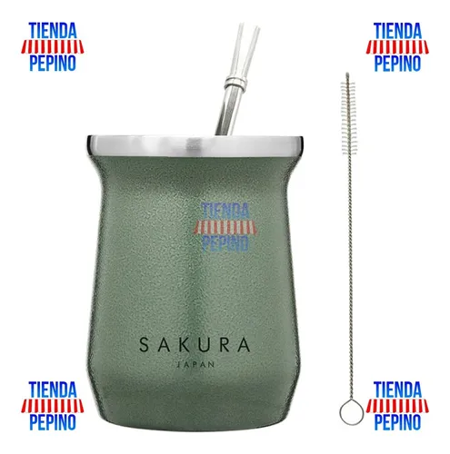 Set Termo Mate Sakura Acero Inoxidable Térmico Tienda Pepino