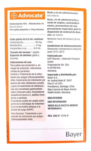 Elanco Advocate Bisnagas Gato - 1 kg - 4 kg - Unidade - 1