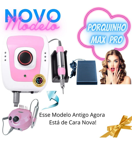 Imagem 2 de 10 de Kit Unha De Gel Cabine Luminaria Lixa Eletrica Porquinho