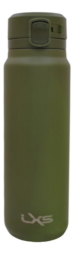 Botella Térmica Deportiva Acero Inox 540 Ml Tapa Retráctil Color Verde Oscuro