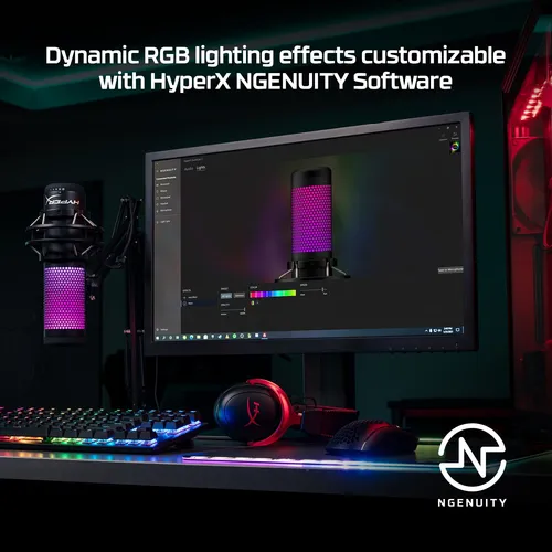 Micrófono Hyperx Quadcast S Con Condensador Usb Rgb Para Pc/
