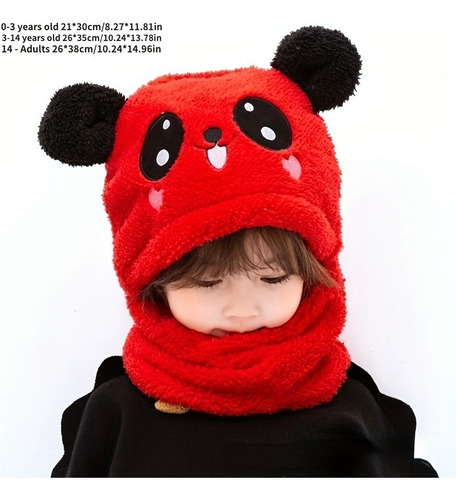 Conjunto De Gorro Y Bufanda De Oso De Dibujos Animados For