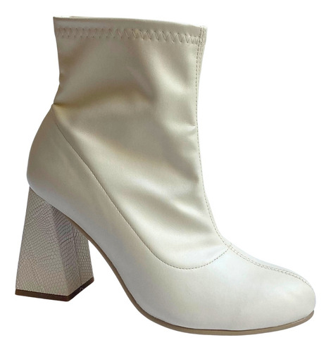 Imagen 2 de 10 de Botin Stretch Felipe Rentería Moda Tacón Geométrico 8cms