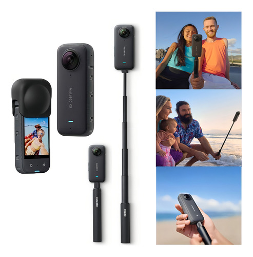 Câmera de vídeo Insta360 X3 Adventure Kit cor preta