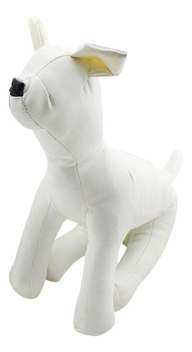 Maniquí De Perro De Cuero Pu Suministros Talla S Blanco