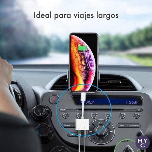Imagen 7 de 10 de Splitter Lightning Carga Miniplug Compatible iPhone iPad