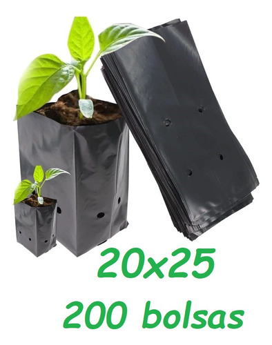 Pack Con 200 Bolsas Maceta Para Planta De 20x25 Resistentes
