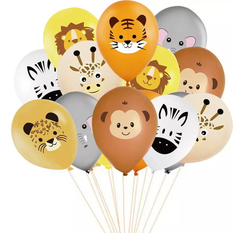 Set De 12 Globos Latex Diferentes Diseños Infantiles