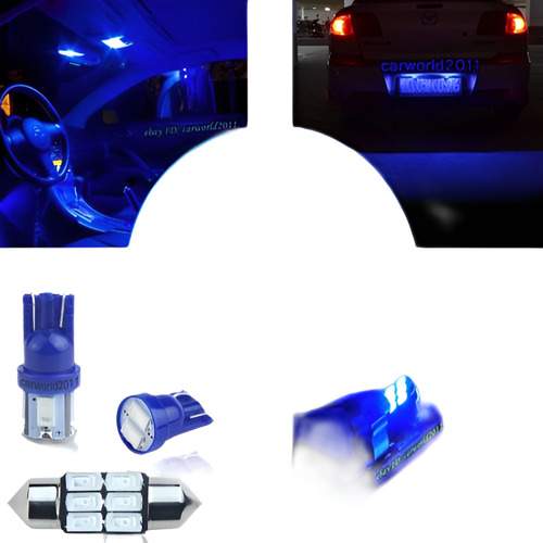 8 X Oscuro Profundo Puro Azul Led Interior Luz Paquete Kit P