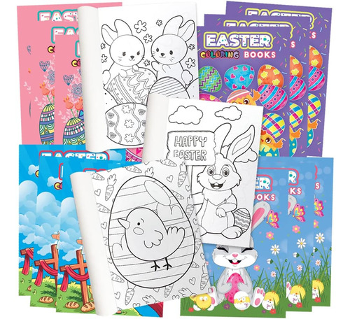 Libro De Colorear Pascua Para Niños, 5 Diseños, 13cm X 18cm