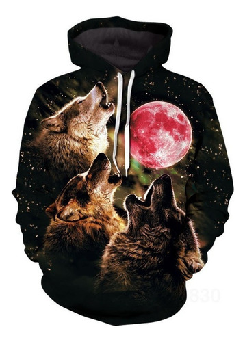 Sudadera Con Capucha Casual De Observación De La Luna De Lob