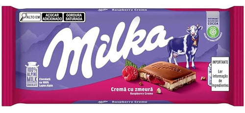 Barra de Chocolate Crema de Frambuesa 100g Milka