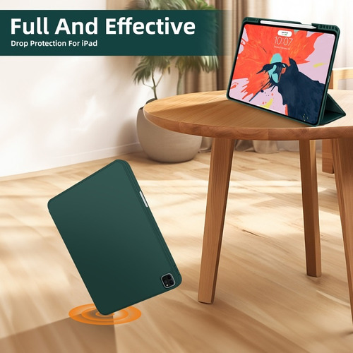 Capa Dobrável Tripla E Compartimento Para Caneta Para iPad