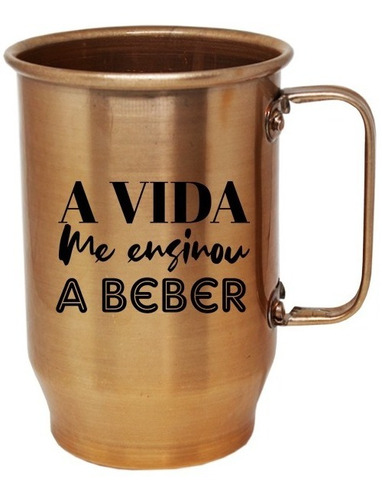 Caneca De Alumínio Rose Gold Cobre Personalizada Bebida