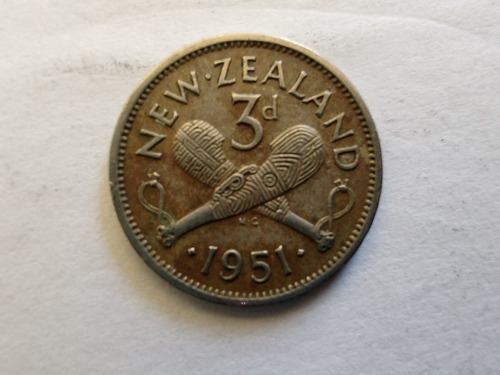 Moneda New Zelanda 3 Pence 1951(x1314