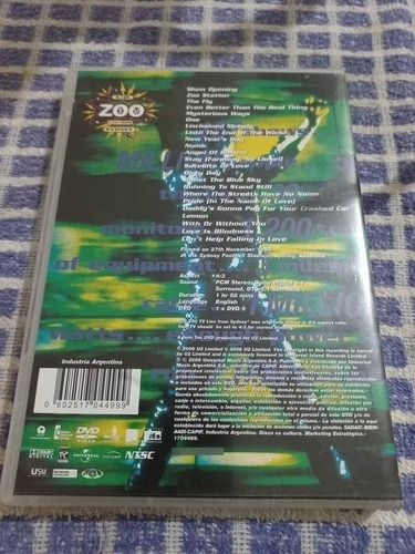 Dvd..u2 Zoo Live From Sydney Argentino. (Usado)