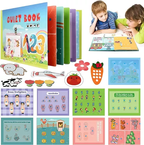 Montessori - Libro ocupado para niños pequeños de 1, 2, 3, 4 años de edad,  libros de actividades de aprendizaje ocupado para niños pequeños de 1 a 3