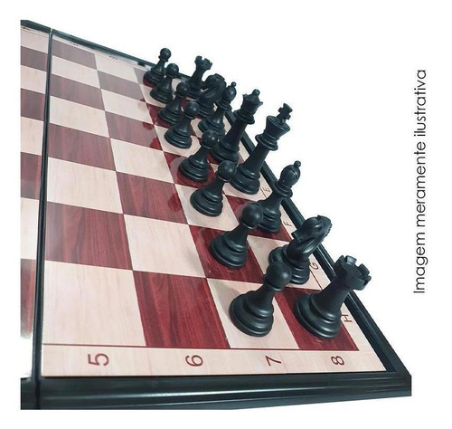 Imagem 3 de 6 de Jogo De Xadrez Recreativo Escolar Tabuleiro 20x20 Dobrável